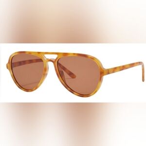 Stylish Brown Aviator Sunglasses, New With Case
